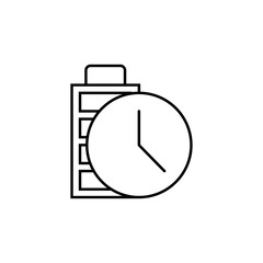 Poster - battery, clock, time icon. Element of quadrocopter icon. Thin line icon for website design and development, app development. Premium icon