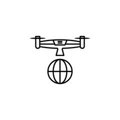 Poster - quadcopter, drone, world, global icon. Element of quadrocopter icon. Thin line icon for website design and development, app development. Premium icon