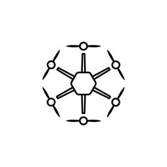 Poster - propeller, quadcopter, drone icon. Element of quadrocopter icon. Thin line icon for website design and development, app development. Premium icon