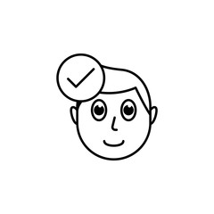 Poster - human face character mind in check icon