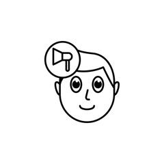 Poster - human face character mind in promotion icon