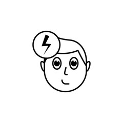 Poster - human face character mind in fury icon