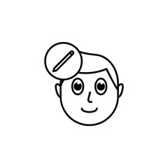 Poster - human face character mind in creativity icon