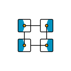Poster - blockchain, bitcoin, cryptocurrency, payment icon. Element of color finance. Premium quality graphic design icon. Signs and symbols collection icon for websites