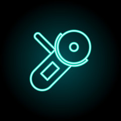 Poster - grinder icon. Elements of construction in neon style icons. Simple icon for websites, web design, mobile app, info graphics