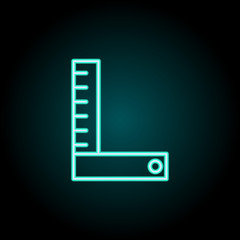 Poster - ruler icon. Elements of construction in neon style icons. Simple icon for websites, web design, mobile app, info graphics