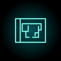 Aufkleber - plan icon. Elements of construction in neon style icons. Simple icon for websites, web design, mobile app, info graphics