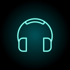 Aufkleber - headphones icon. Elements of construction in neon style icons. Simple icon for websites, web design, mobile app, info graphics