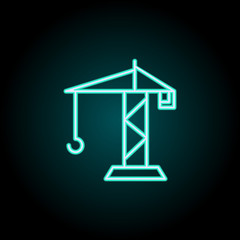 Aufkleber - crane icon. Elements of construction in neon style icons. Simple icon for websites, web design, mobile app, info graphics