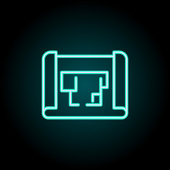 Aufkleber - plan icon. Elements of construction in neon style icons. Simple icon for websites, web design, mobile app, info graphics