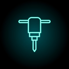 Poster - hammer icon. Elements of construction in neon style icons. Simple icon for websites, web design, mobile app, info graphics