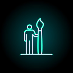 Aufkleber - artist icon. Elements of conceptual figures in neon style icons. Simple icon for websites, web design, mobile app, info graphics