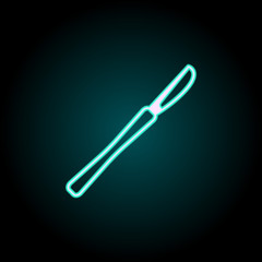 Poster - blade icon. Elements of plastic syrgery in neon style icons. Simple icon for websites, web design, mobile app, info graphics