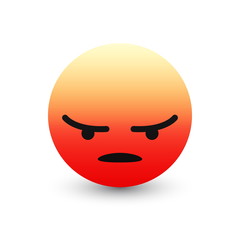 3D Vector Facebook Angry Emoticon Icon Design for Social Network Isolated on White Background. Modern Emoji