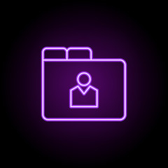 Poster - profile information line icon. Elements of web in neon style icons. Simple icon for websites, web design, mobile app, info graphics