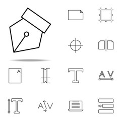 Poster - editorial, pen tool icon. editorial design icons universal set for web and mobile