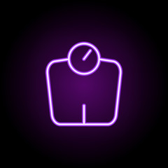 Poster - scales icon. Elements of web in neon style icons. Simple icon for websites, web design, mobile app, info graphics