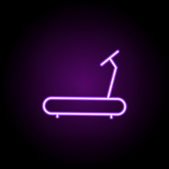 Poster - treadmill icon. Elements of web in neon style icons. Simple icon for websites, web design, mobile app, info graphics