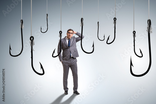 Fotografía Businessman being tempted to bite the bait