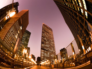 Fototapete - 汐留の高層ビル街