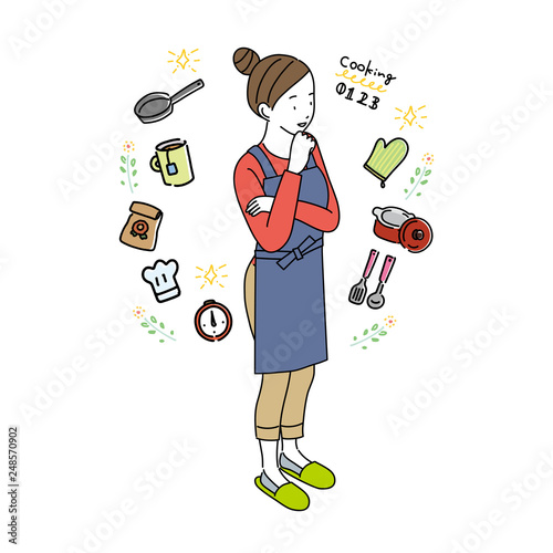 アニメ画像について 50 エプロン姿 イラスト