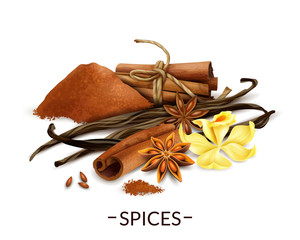 Sticker - Realistic Spices Set 