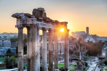 Wall Mural - Rome at Sunrise. Roman Forum at morning in Rome, Italy