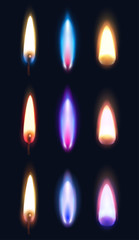 Poster - Realistic Flames Dark Background