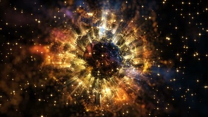 Wall Mural - 4k abstract motion background animation shining particles stars sparks and magic dust forming in spa