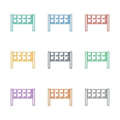 Sticker - fence icon white background