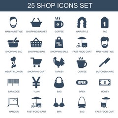 Wall Mural - 25 shop icons