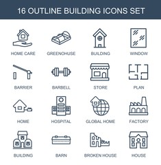 Leinwandbilder - 16 building icons