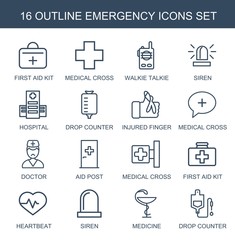 Wall Mural - 16 emergency icons