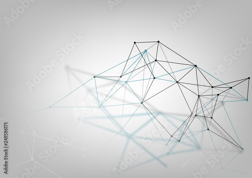 Abstract Geometric 3D Lattice Background - Colored Conceptual Tech Illustrati...