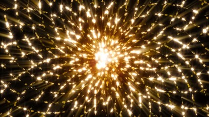 Wall Mural - 4k abstract motion background animation shining particles sparks and magic dust forming in space mes