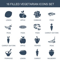 Sticker - 16 vegetarian icons