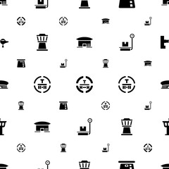 Wall Mural - terminal icons pattern seamless white background