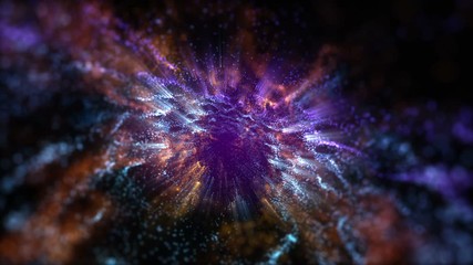 Wall Mural - 4k abstract motion background animation shining particles stars sparks and magic dust forming in spa