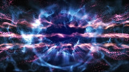 Wall Mural - 4k abstract motion background animation shining particles stars sparks and magic dust forming in spa