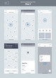 Wireframe kit for mobile phone. Mobile App UI, UX design. New map position: selection on map, search, list, point, filter, place and pick location screens.