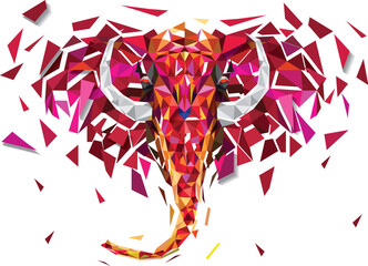 elephant geometric low poly design. eps10