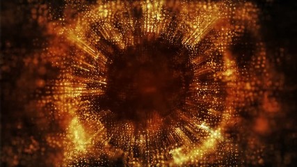 Wall Mural - 4k abstract motion background shining particles stars magic dust and light waves flow in space formi