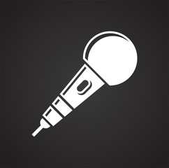 Fototapete - Microphone icon on black background for graphic and web design, Modern simple vector sign. Internet concept. Trendy symbol for website design web button or mobile app
