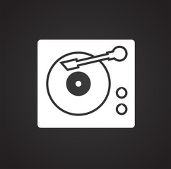 Fototapete - Vinyl turntable icon on black background for graphic and web design, Modern simple vector sign. Internet concept. Trendy symbol for website design web button or mobile app