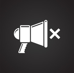 Fototapete - Megaphone icon on black background for graphic and web design, Modern simple vector sign. Internet concept. Trendy symbol for website design web button or mobile app