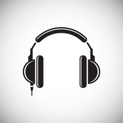 Fototapete - Earphones icon on white background for graphic and web design, Modern simple vector sign. Internet concept. Trendy symbol for website design web button or mobile app