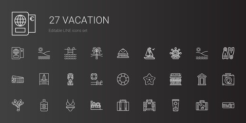 Poster - vacation icons set