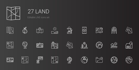 land icons set
