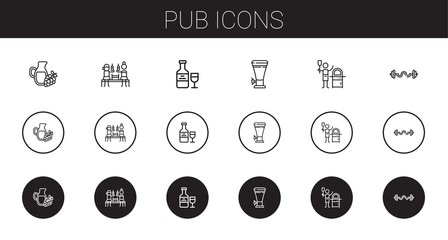 Canvas Print - pub icons set