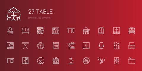 Canvas Print - table icons set